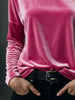 Full Size Velvet Long Sleeve T-Shirt Plus Size by Simply Love