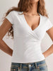 Elegant Wrap V-Neck Slim Fit T-Shirt by Simply Love