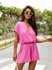Surplice Short Sleeve Romper