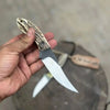 High Carbon Upswept Skinner Knife Fixed Blade Synthetic Stag Horn Handle Hunting Knife by JW SteelCrafts