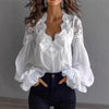 Lace-Panel Puff Sleeve Pleated Ruffle Shirt | Ballet Style by FitiqueFit
