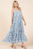 New Flower Print Tiered Sleeveless Empire Maxi Dress – Elegant, Playful and Feminine Floral Maxi Dress with Whimsical Layers by Stevvex