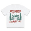 Women's "Adventure Is Out There!" Mountain Lakes Tee – Summer by Dog Mom Hat