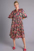 Full Size Printed Satin Midi Dress Plus Size Beautiful Women Dress Unique Design Dress by Stevvex