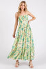 New Summer Floral Smocked Back Ruffled Hem Maxi Cami Dress – Bohemian Elegance, Feminine, Flowy, Comfortable, Effortlessly Chic by Stevvex