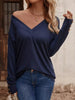 V-Neck Long Sleeve T-Shirt by Simply Love