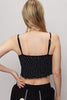 POL Polka Dot Adjustable Strap Cropped Knit Cami