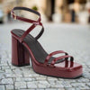 Square-Toe Buckle Strap High Heels – Elegant Thin-Strap Summer Block Heels by FitiqueFit