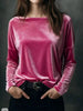 Full Size Velvet Long Sleeve T-Shirt Plus Size by Simply Love