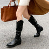 Chunky Heel Suede Riding Boots Women by FitiqueFit