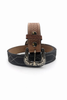 Western Stitch Genuine Suede & Hand Tooled Leather Belt -Black by Neon Spur