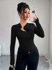 Twist Front Ring Detail Long Sleeve T-Shirt by Simply Love