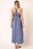 Cross Back Belted V-Neck Tank Maxi Dress For Women – Effortlessly Chic Elegant and Flattering Maxi Dress with Unique Cross Back Detail by Stevvex
