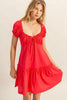 New Summer Ruched Frill Tiered Short Sleeve Mini Dress For Women – Playful, Sexy and Flirty Ruffled Mini Dress with Textured Ruched Detail by Stevvex