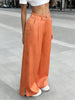 Women's Silky Satin Wide-Leg Trousers – High-Waist Pocket Pants by FitiqueFit