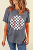 Gray Vintage Checkered Baseball Graphic Tee by Wild and Free Boutique