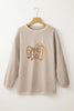 Smoke Gray Twisted Rib Texture game day Rugby Embroidered Baggy Sweatshirt by Wild and Free Boutique