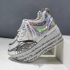Genuine Leather Breathable Mesh Platform Shoes