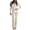 Long Sleeve Sweater And High Waist Long Pants Set by FitiqueFit