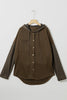 Black Button Up Contrast Knitted Sleeves Hooded Jacket