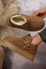 Coffee Buckle Detail Round Toe Platform Cozy Winter Boots by Wild and Free Boutique