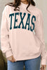 Apricot Pink TEXAS Letter Printed Mock Neck Baggy Sweatshirt by Wild and Free Boutique