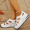 Women's Chunky Sole Closed-Toe Sandals – Soft Sole Velcro Strap by FitiqueFit