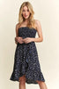 Smocked Floral Tube Dress with Pockets For Summer – FeminineFluttering Floral Tube Dress with Smocked Bodice and Convenient Pockets for a Stylish, Practical Look by Stevvex