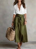 Button-Down Shirt & Straight Skirt Two-Piece Set by FitiqueFit