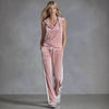 Women's Velvet Wide-Leg Pants & Sleeveless Top Set by FitiqueFit