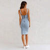 U-neck Suspender Denim Jean Dress Women by FitiqueFit