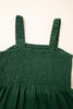 Green Smocked Sleeveless Wide Leg Jumpsuit with Pockets