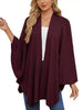 Solid Color Tie-Front Knit Cape Top by Wild and Free Boutique