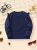 Children's Long Sleeve Heart Patch Ruffle Trim T-Shirt by Simply Love