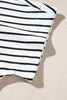 Stripe Two Tone Colorblock V-Neck T-Shirt