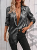 Satin Minimalist Long Sleeve Shirt by FitiqueFit