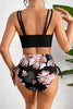 Black Ribbed Knit High Waist 2pcs Bikini Swimsuit by Wild and Free Boutique