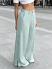 Women's Silky Satin Wide-Leg Trousers – High-Waist Pocket Pants by FitiqueFit