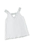White Delicate Lace Trim Flared Tank Top