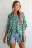 Pink Abstract Print V Neck Half Sleeve Loose Fit Tunic Blouse by Wild and Free Boutique