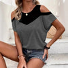 Women's Off-shoulder Casual Short-sleeve Round-neck Top by My Store