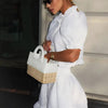 Women's Ruffled Linen-Blend Cropped Blouse & Shorts Set by FitiqueFit