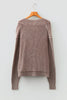 Chestnut Mineral Wash Exposed Seam Patchwork Knit Open Sweater Cardigan by Wild and Free Boutique