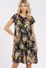 New Summer Flower Print Round Neck Flutter Sleeve Tiered Dress For Women – Feminine, Trendy, Romantic & Flattering Design by Stevvex