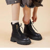 Women's Retro Chunky Heel Mid-Calf Martin Boots – Side Zipper by FitiqueFit