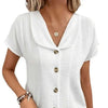 🌞 Women's Summer Solid Color Short-Sleeved Button Cardigan Top by FitiqueFit
