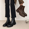 Women’s British-Style Chunky Heel Ankle Boots – Dr. Style Leather Booties for Fall & Winter by FitiqueFit
