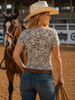 Entry Fees Mesh Short Sleeve Top by Neon Spur