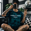Teal Favorite menace embroidered tie dye T-shirt by Madness & Mayhem LLC