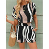 Printed Casual Two-Piece Set – Short Sleeve Top & Shorts by FitiqueFit